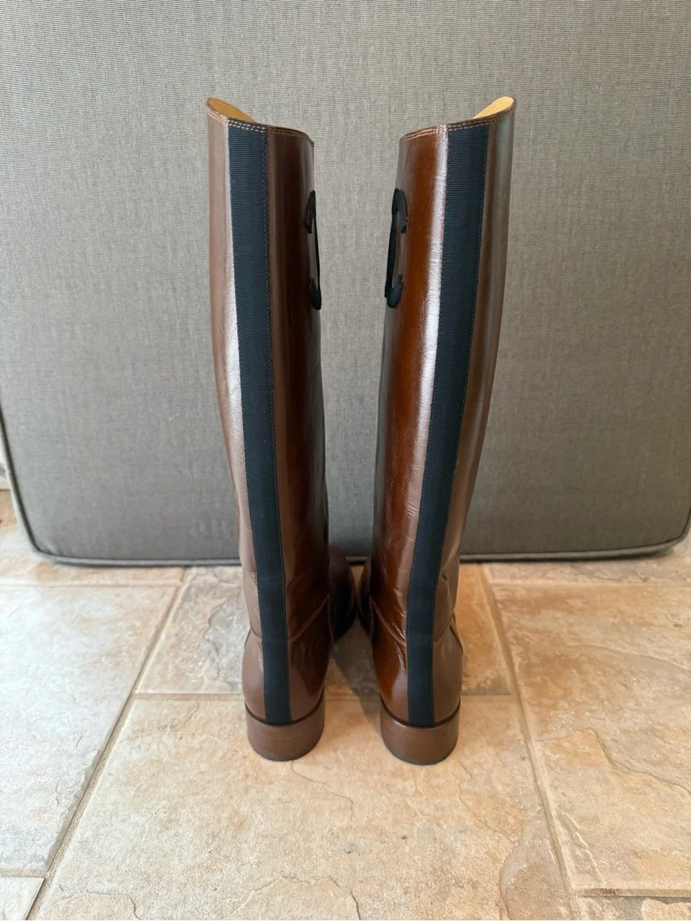 Chanel Calfskin High Boots Brown Size 40